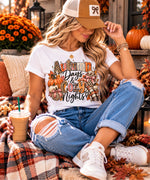 Autumn Days & Cozy Nights tee - white, trucker cap