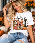 Hello Fall With Bow Tee - SKC Boutique