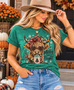 Highland Cow Merry & Bright Tee - SKC & Co.