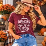 Thankful Grateful Blessed Tee on model