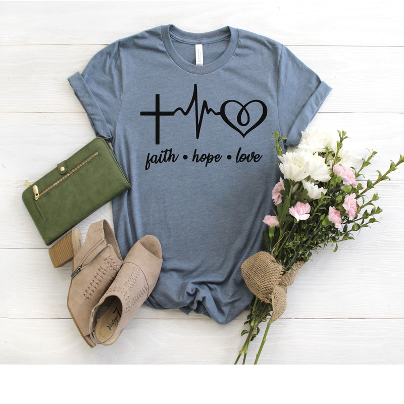 Faith Hope Love Tee (black design) - SKC Boutique
