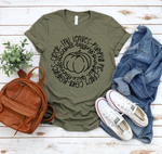 Fall Circle with Pumpkin-Fall Tee - SKC Boutique