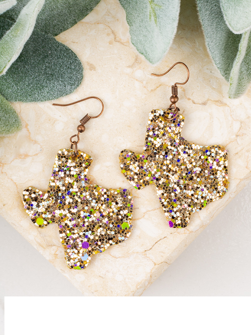 Glitter Texas Earrings, Champagne - SKC Boutique