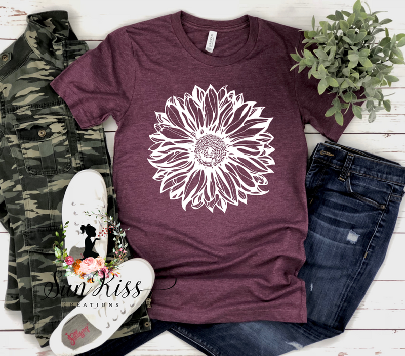 White Sunflower Tee - SKC Boutique