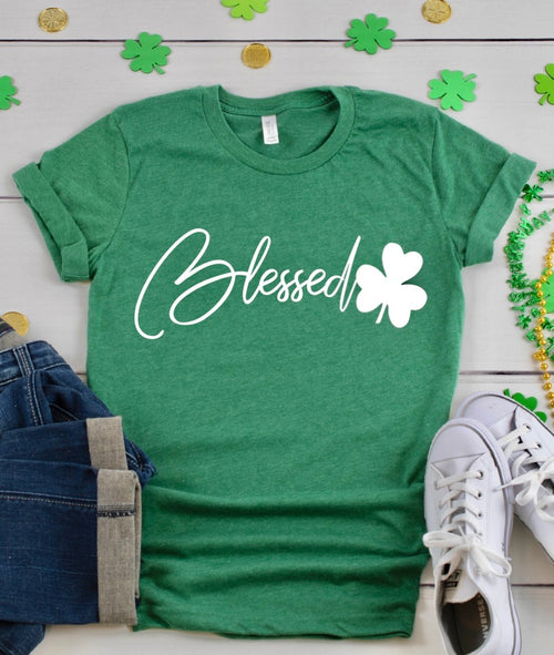 Blessed Shamrock Tee - SKC Boutique